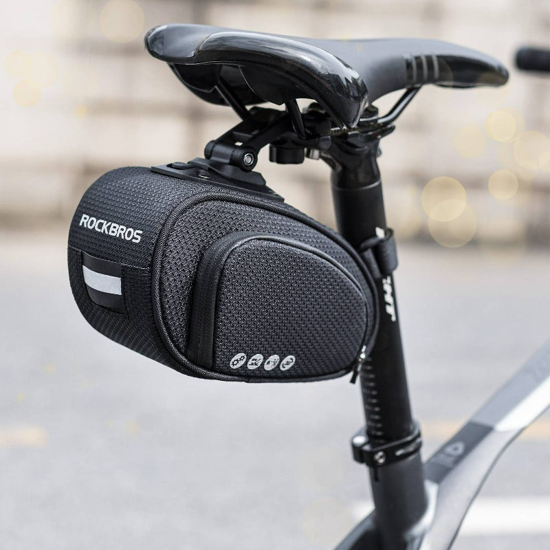 Bolsa de selim ROCKBROS com liberação rápida 1L para bicicleta dobrável de bicicleta de estrada MTB