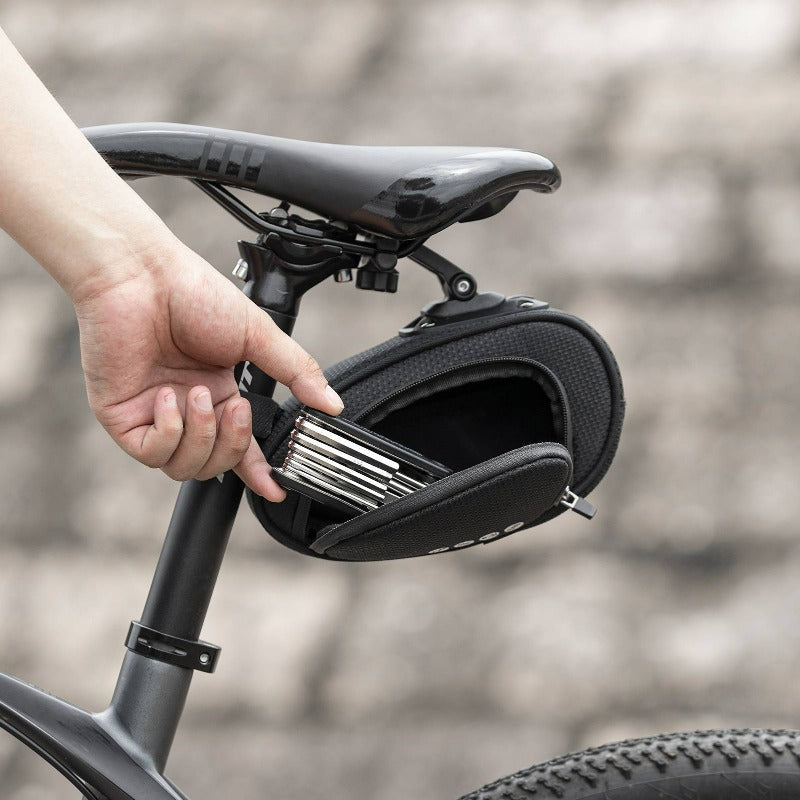 Bolsa de selim ROCKBROS com liberação rápida 1L para bicicleta dobrável de bicicleta de estrada MTB